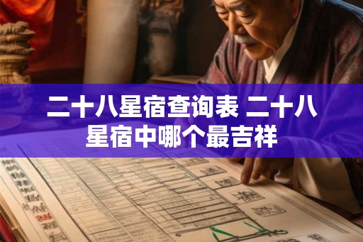 二十八星宿查询表 二十八星宿中哪个最吉祥
