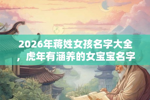 2026年蒋姓女孩名字大全，虎年有涵养的女宝宝名字