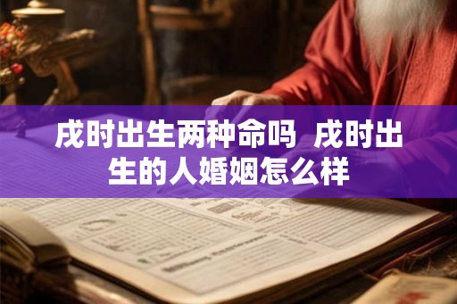戌时出生两种命吗  戌时出生的人婚姻怎么样