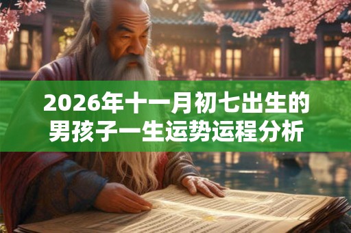2026年十一月初七出生的男孩子一生运势运程分析