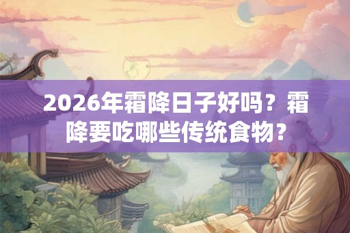 2026年霜降日子好吗？霜降要吃哪些传统食物？