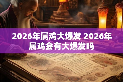 2026年属鸡大爆发 2026年属鸡会有大爆发吗