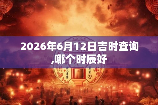 2026年6月12日吉时查询,哪个时辰好