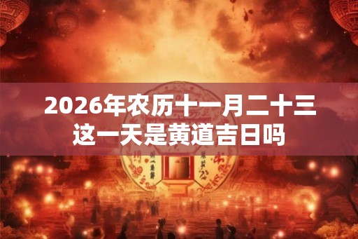 2026年农历十一月二十三这一天是黄道吉日吗