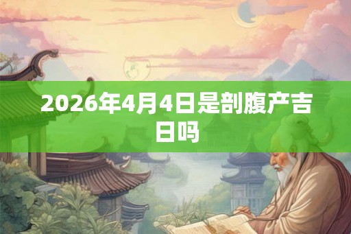 2026年4月4日是剖腹产吉日吗