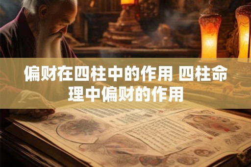 偏财在四柱中的作用 四柱命理中偏财的作用