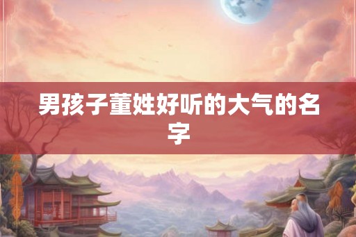 男孩子董姓好听的大气的名字