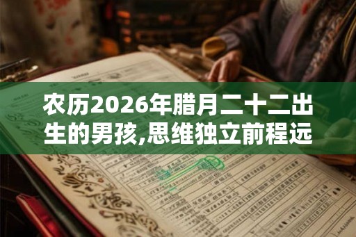 农历2026年腊月二十二出生的男孩,思维独立前程远大