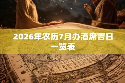 2026年农历7月办酒席吉日一览表
