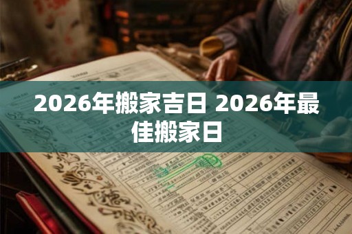2026年搬家吉日 2026年最佳搬家日