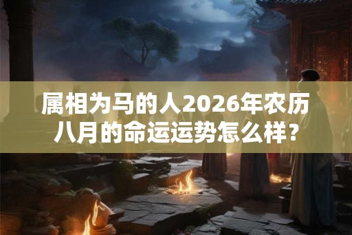 属相为马的人2026年农历八月的命运运势怎么样？