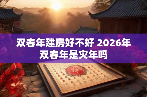 双春年建房好不好 2026年双春年是灾年吗