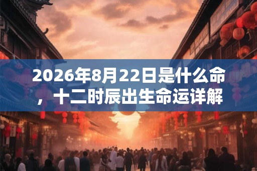 2026年8月22日是什么命，十二时辰出生命运详解