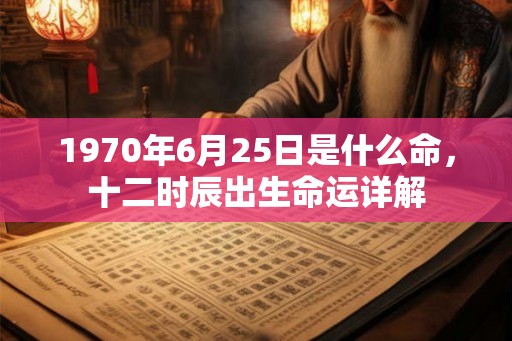 1970年6月25日是什么命,十二时辰出生命运详解 1970年6月25日是什么命,十二时辰出生命运详解
