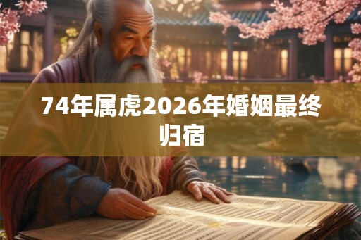 74年属虎2026年婚姻最终归宿