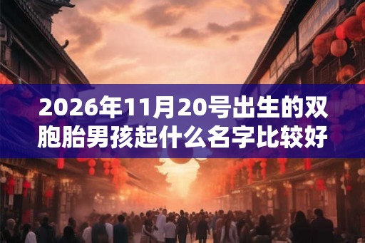 2026年11月20号出生的双胞胎男孩起什么名字比较好，五行属什么