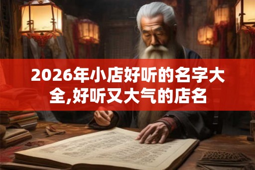 2026年小店好听的名字大全,好听又大气的店名