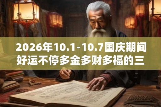 2026年10.1-10.7国庆期间好运不停多金多财多福的三大生肖