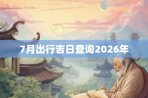 7月出行吉日查询2026年