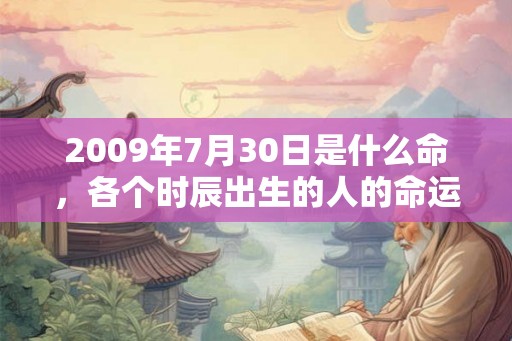 2009年7月30日是什么命，各个时辰出生的人的命运