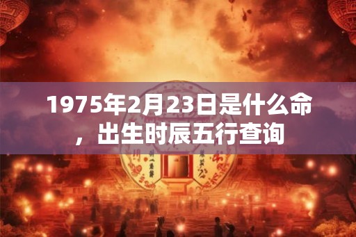 1975年2月23日是什么命，出生时辰五行查询