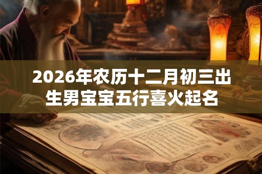 2026年农历十二月初三出生男宝宝五行喜火起名 2026年农历十二月初三出生男宝宝五行喜火起名
