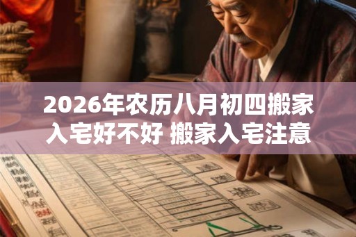 2026年农历八月初四搬家入宅好不好 搬家入宅注意事项