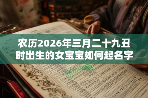 农历2026年三月二十九丑时出生的女宝宝如何起名字吉祥，五行属什么