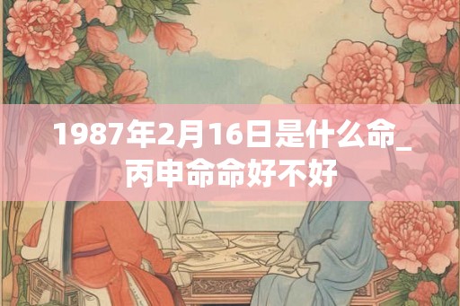1987年2月16日是什么命_丙申命命好不好