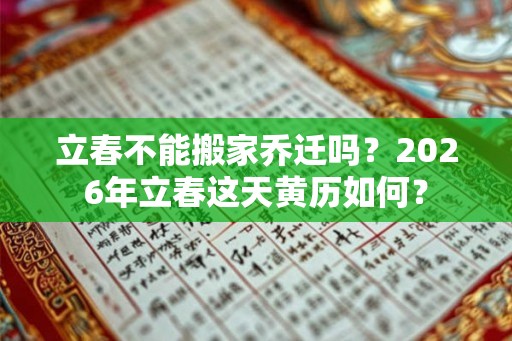 立春不能搬家乔迁吗？2026年立春这天黄历如何？