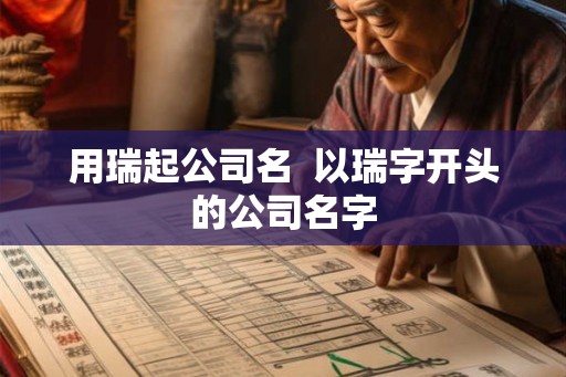 用瑞起公司名  以瑞字开头的公司名字