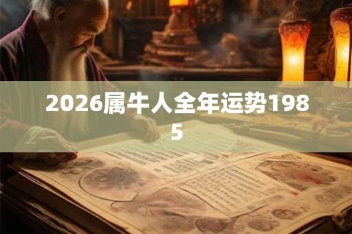 2026属牛人全年运势1985