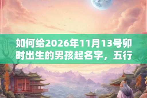 如何给2026年11月13号卯时出生的男孩起名字，五行属什么