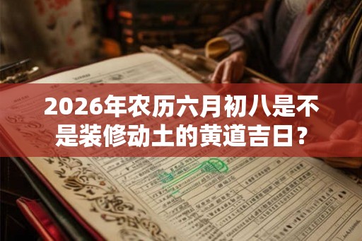 2026年农历六月初八是不是装修动土的黄道吉日？