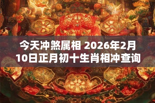 今天冲煞属相 2026年2月10日正月初十生肖相冲查询