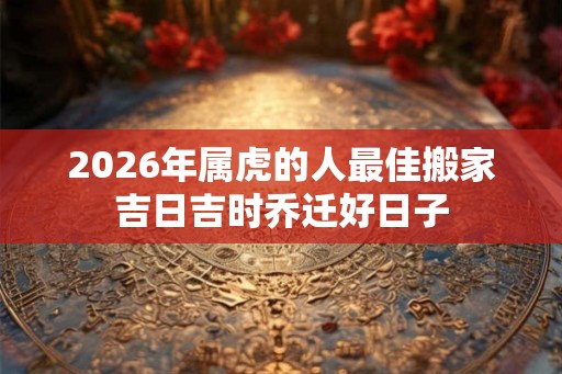 2026年属虎的人最佳搬家吉日吉时乔迁好日子