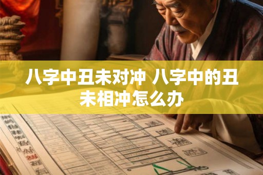 八字中丑未对冲 八字中的丑未相冲怎么办