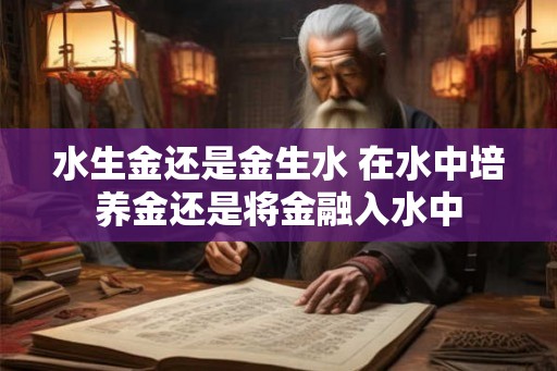 水生金还是金生水 在水中培养金还是将金融入水中
