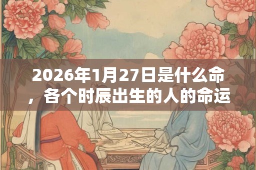 2026年1月27日是什么命，各个时辰出生的人的命运