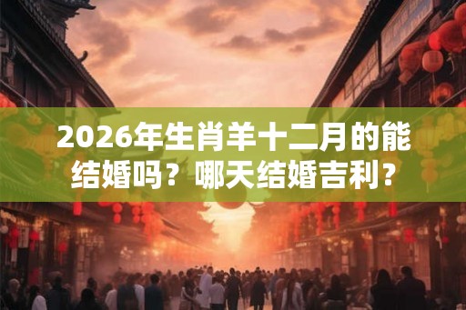 2026年生肖羊十二月的能结婚吗？哪天结婚吉利？