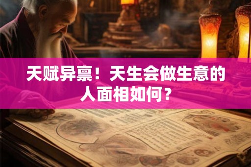 天赋异禀！天生会做生意的人面相如何？