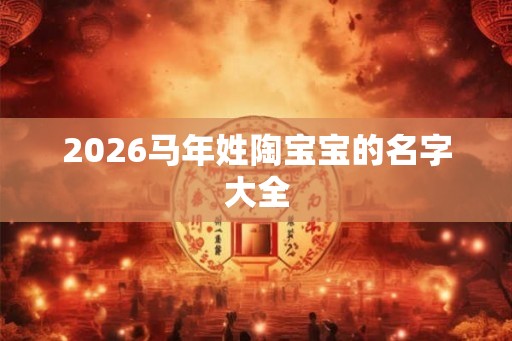 2026马年姓陶宝宝的名字大全