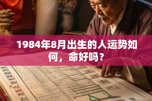 1984年8月出生的人运势如何，命好吗？