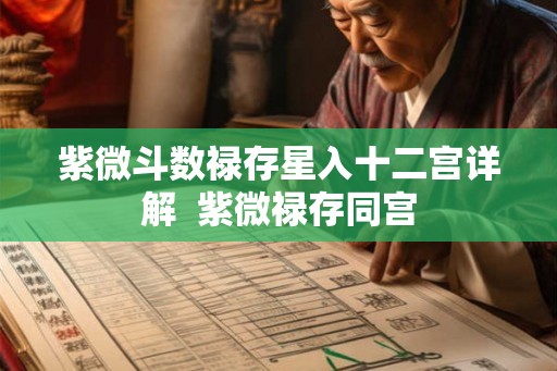 紫微斗数禄存星入十二宫详解  紫微禄存同宫