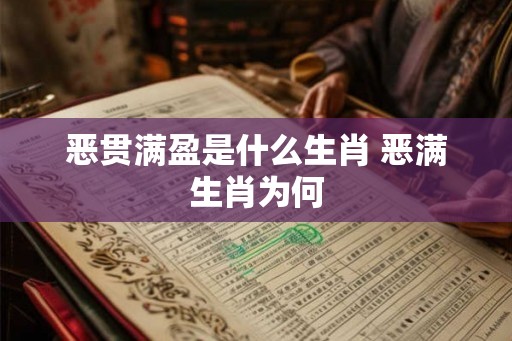 恶贯满盈是什么生肖 恶满生肖为何