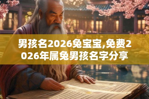 男孩名2026兔宝宝,免费2026年属兔男孩名字分享