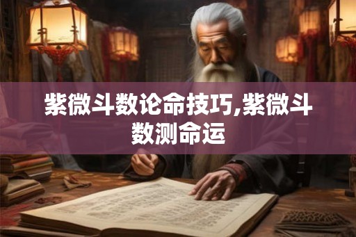 紫微斗数论命技巧,紫微斗数测命运