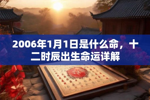 2006年1月1日是什么命，十二时辰出生命运详解