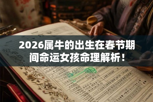 2026属牛的出生在春节期间命运女孩命理解析！