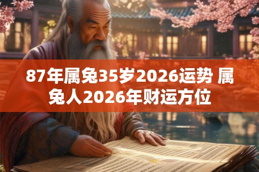 87年属兔35岁2026运势 属兔人2026年财运方位